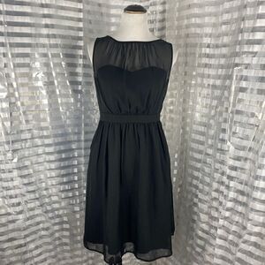 Tevolio Sheer Sweetheart Bust Black Dress